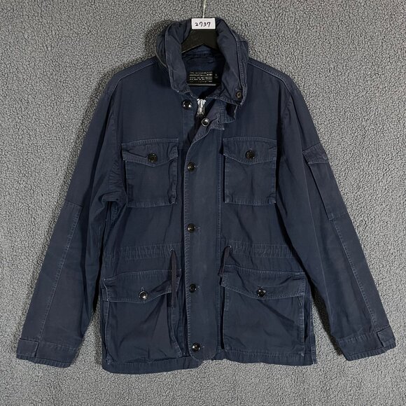 J Crew NX-631 M65 Hooded Field Military Jacket - Men's Size M - Blue - Picture 1 of 8
